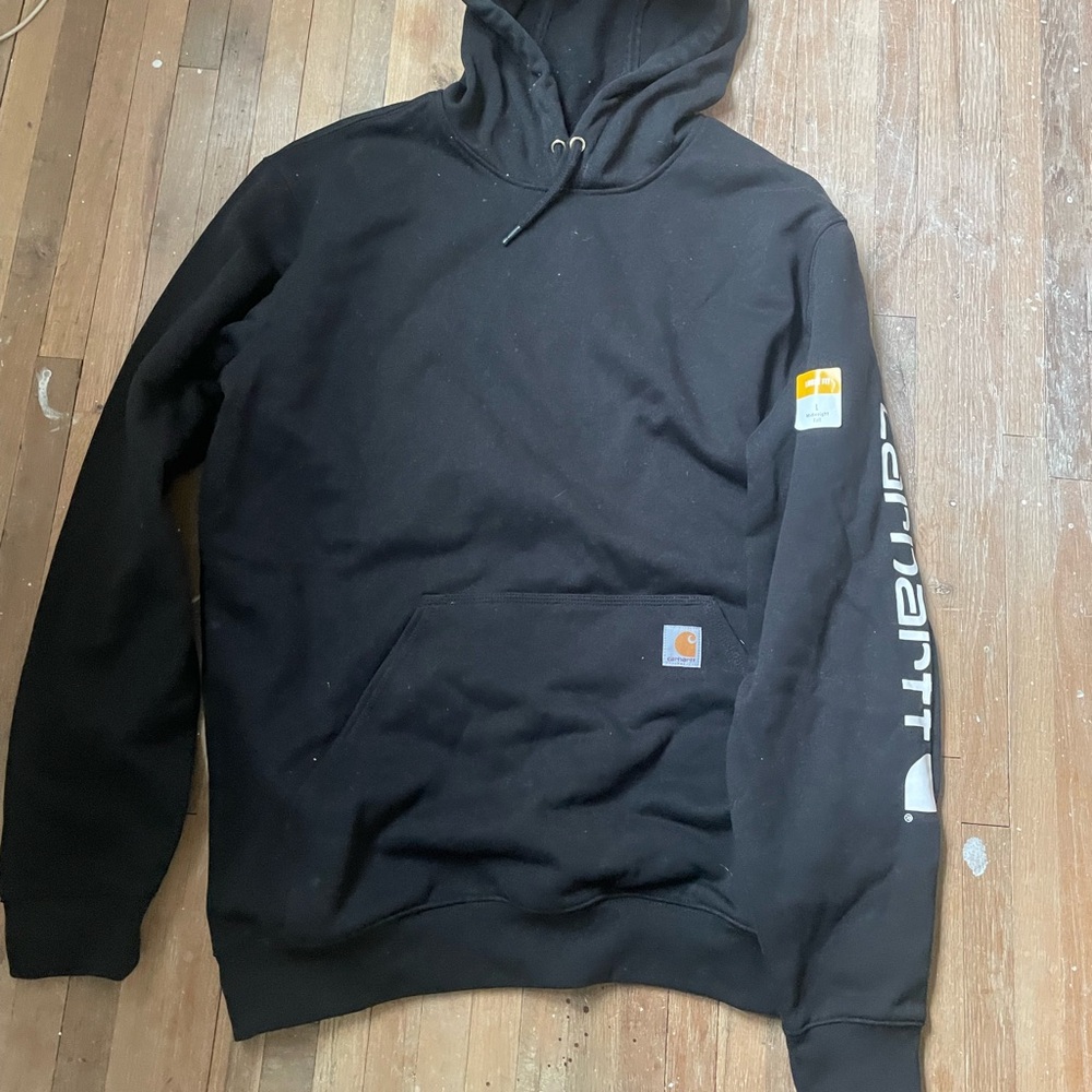 Carhartt Black Hooded Pullover with Sleeve Graphics